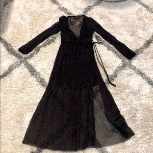 Sheer multi-color shimmer black dress